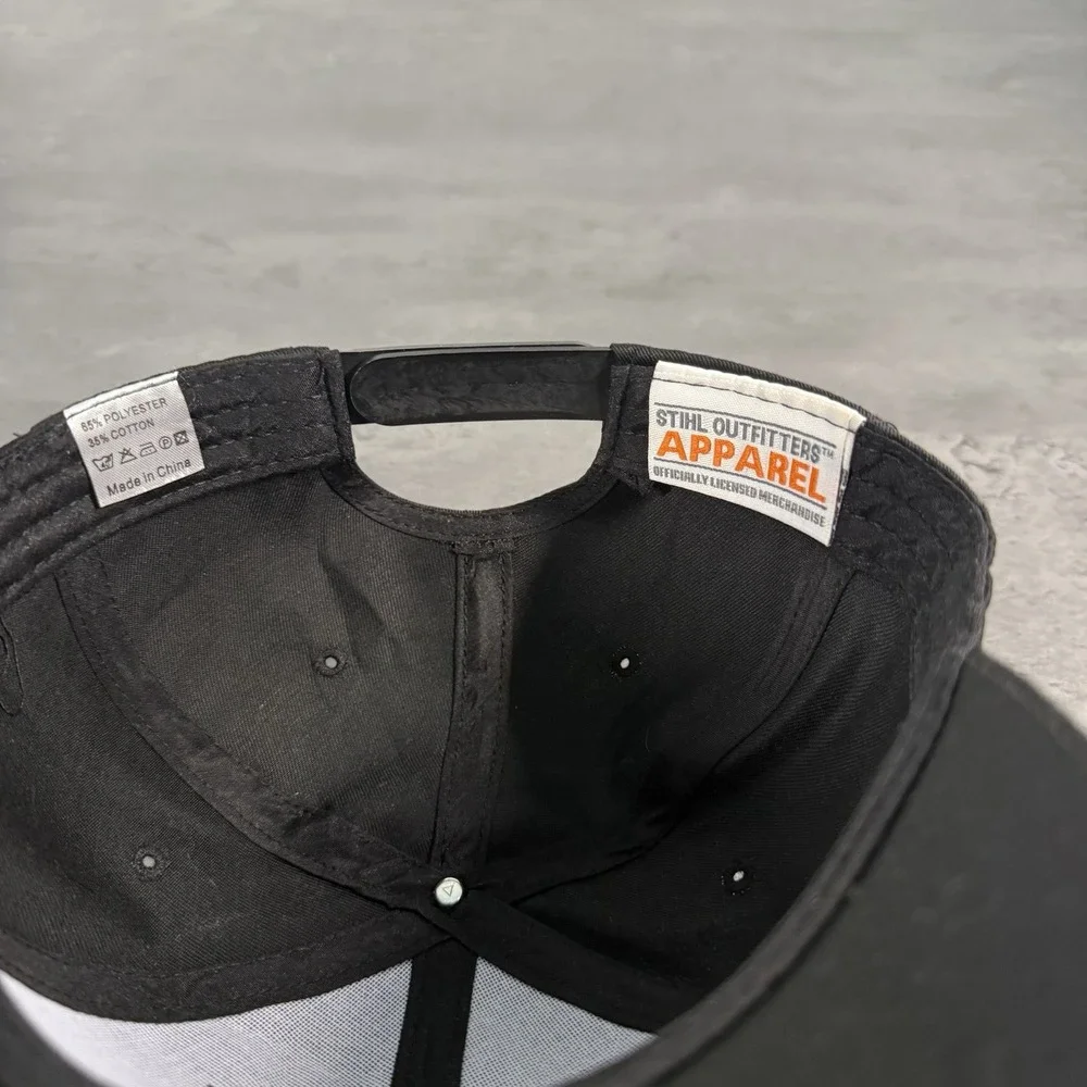 STIHL Chainsaw Snapback Hat Black Orange Trucker Cap‎ Power Tool Work Farm Chore